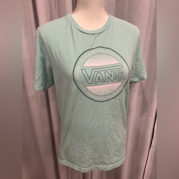 Vans T-Shirt Boys Short Sleeve Mint Green Skateboarding Casual Lightweight - Picture 4 of 9